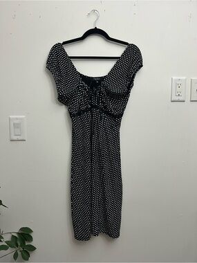 Vintage Babydoll Cottagecore Papillon Milmaid Polka Dot Midi Dress